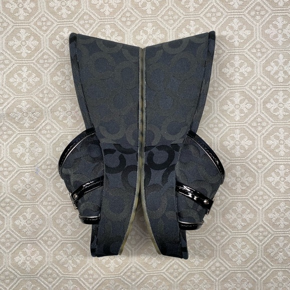 Coach Carissa Black Canvas Logo Wedges - Picture 4 of 9